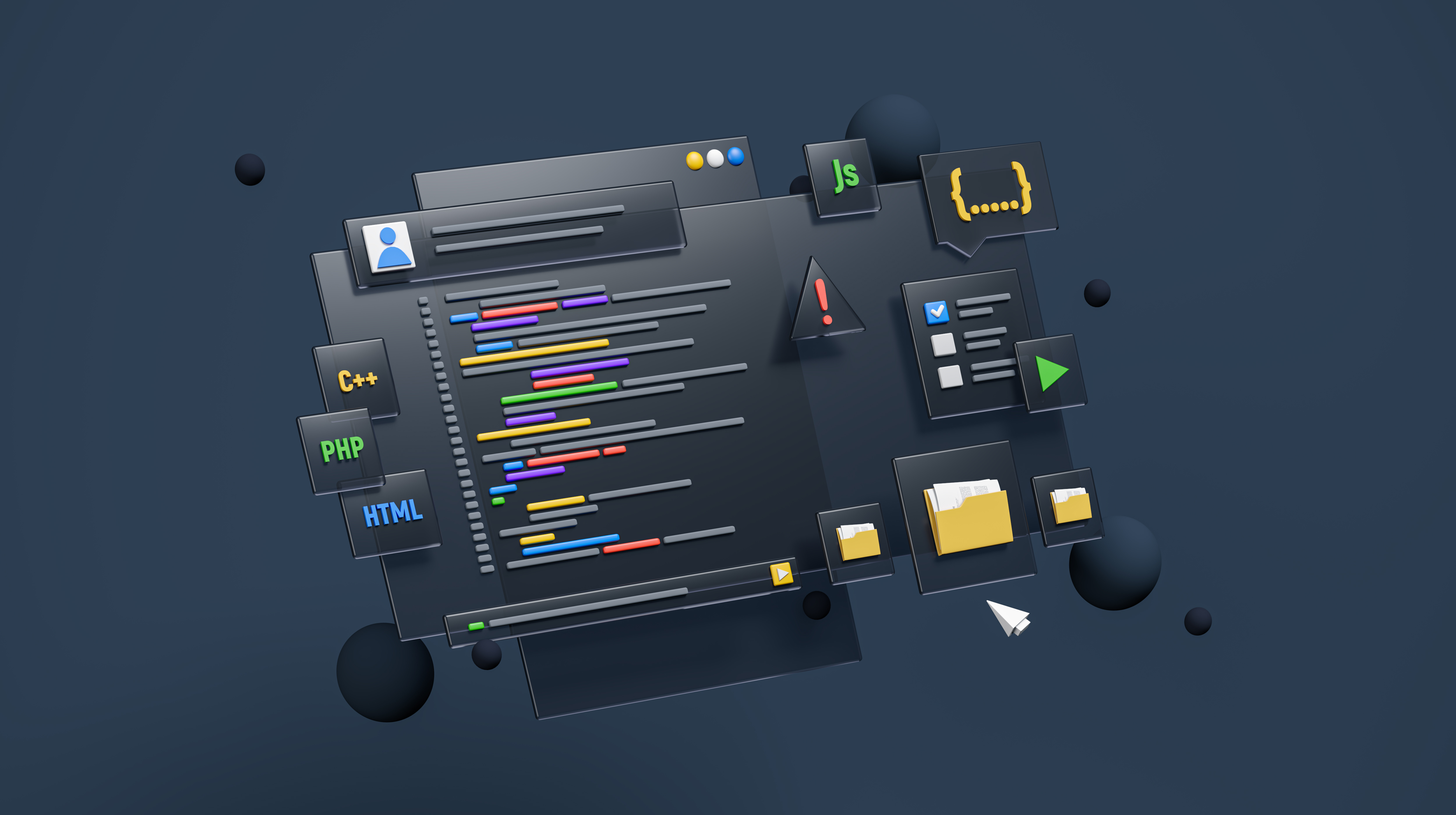 Software development coding process script coding on glass display. Programming and IT technology concept. Data programming. Software engineering. 3d render. 3d illustration. Software development coding process script coding on glass display. Programming and IT technology concept. Data programming. Software engineering. 3d render. 3d illustration.